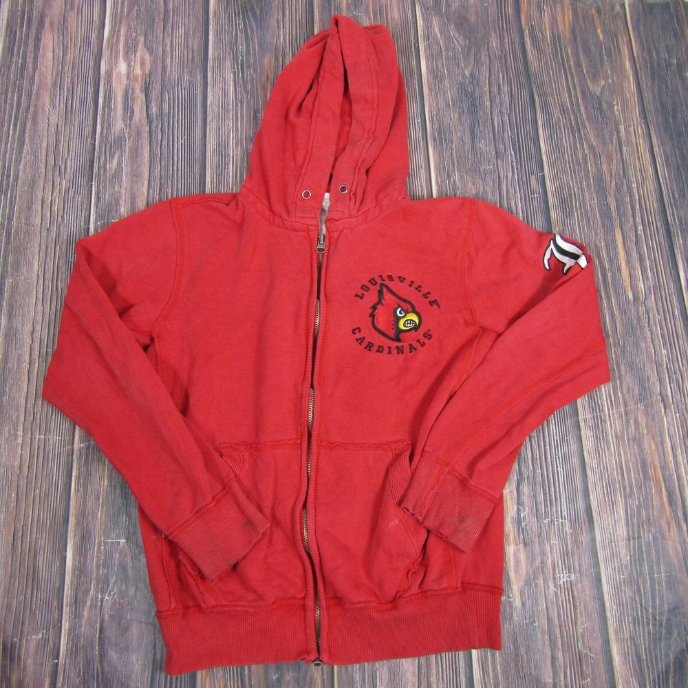 Louisville Cardinals Hoodie Mens Large Full‎ Zip NCAA Collegiate Sweatshirt
